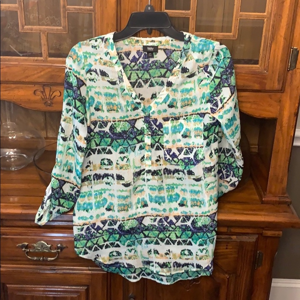 Mossimo V-Neck Colorful Blouse